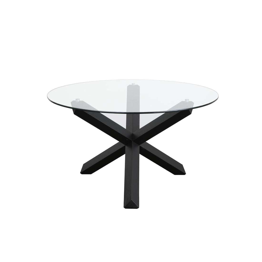 Sala Round Dining Table 1300 Glass Top Black Leg – Furniture 4U